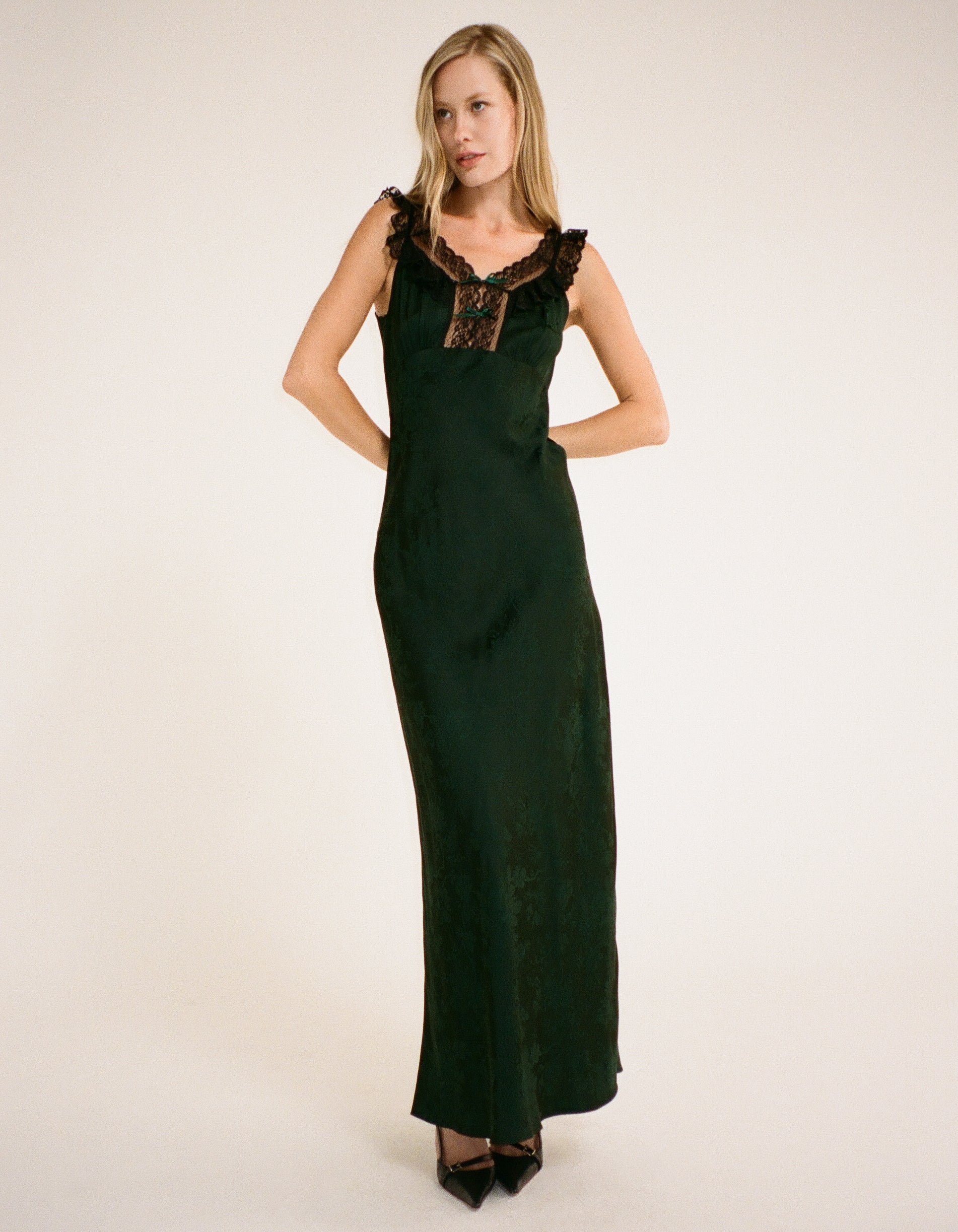Windsor Maxi Dress | Emerald Jacquard