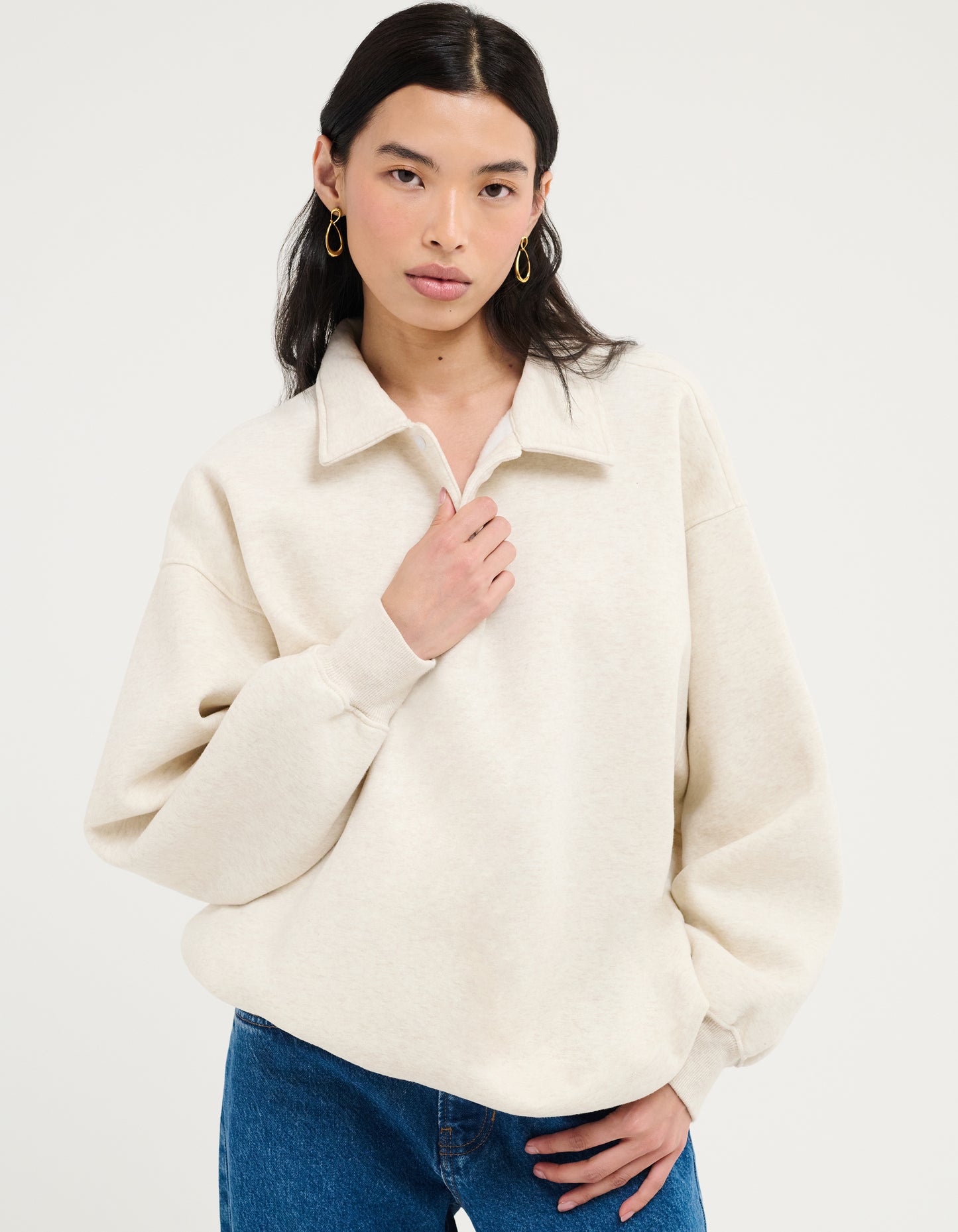 Women's / Unisex Oversized Airport Sweatshirt in Oat