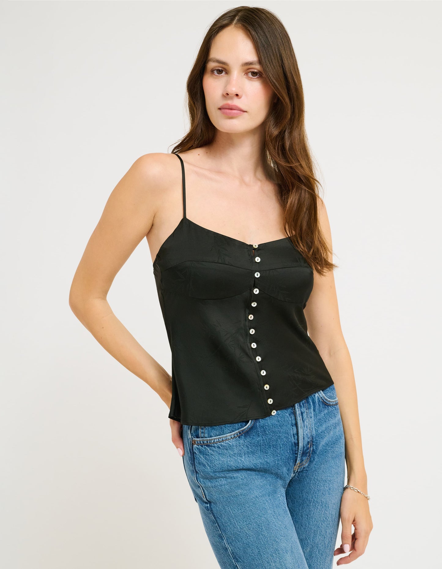 black jacquard cami top