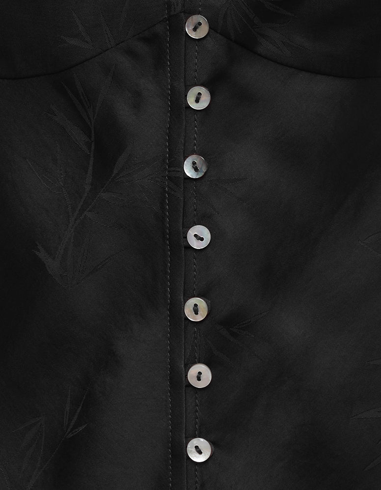 black jacquard print up close