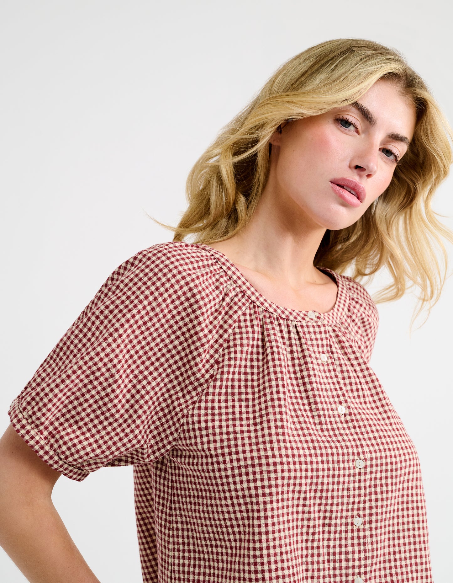 Eden Prairie Blouse | Barn Red Gingham