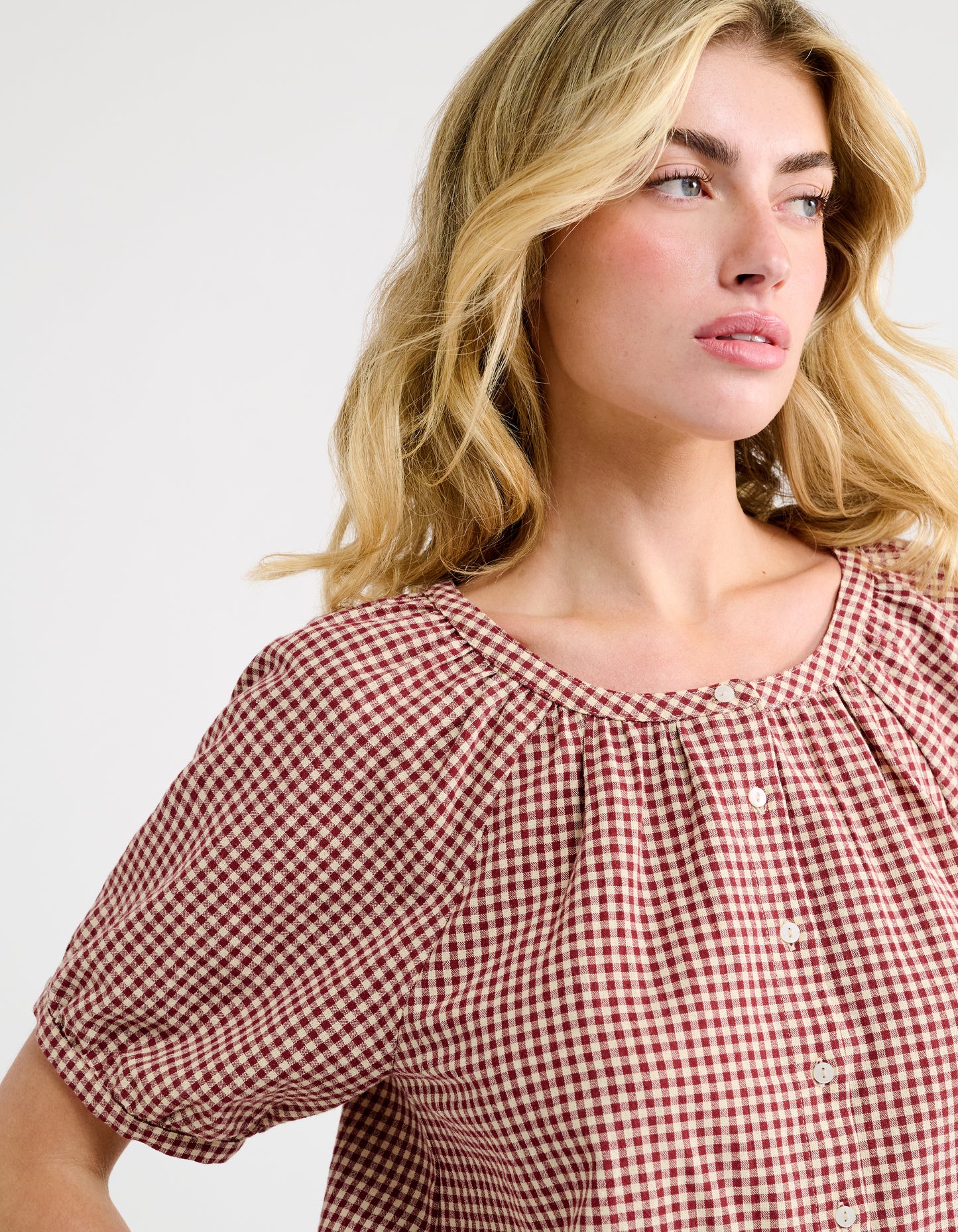 Eden Prairie Blouse | Barn Red Gingham