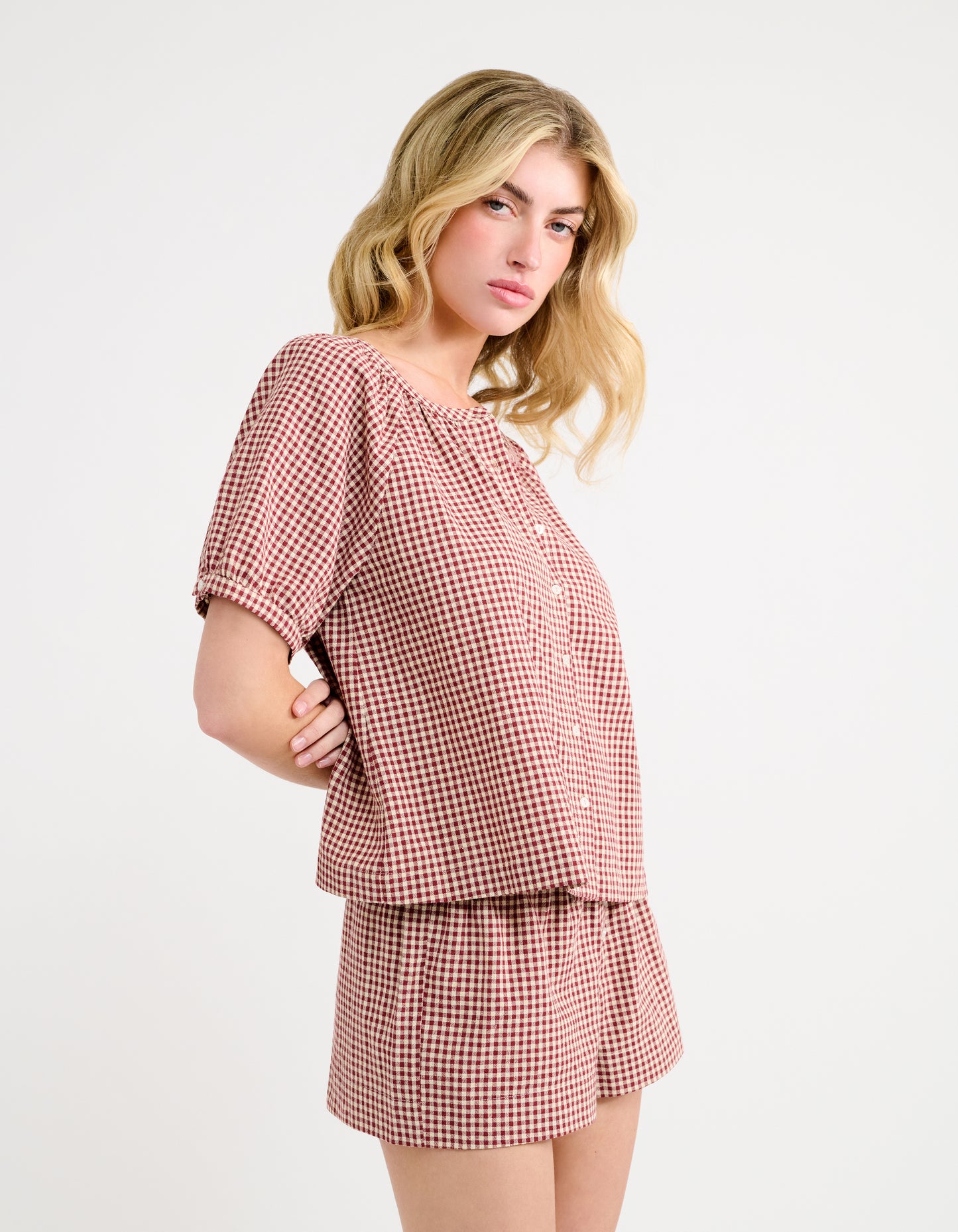 Eden Prairie Blouse | Barn Red Gingham