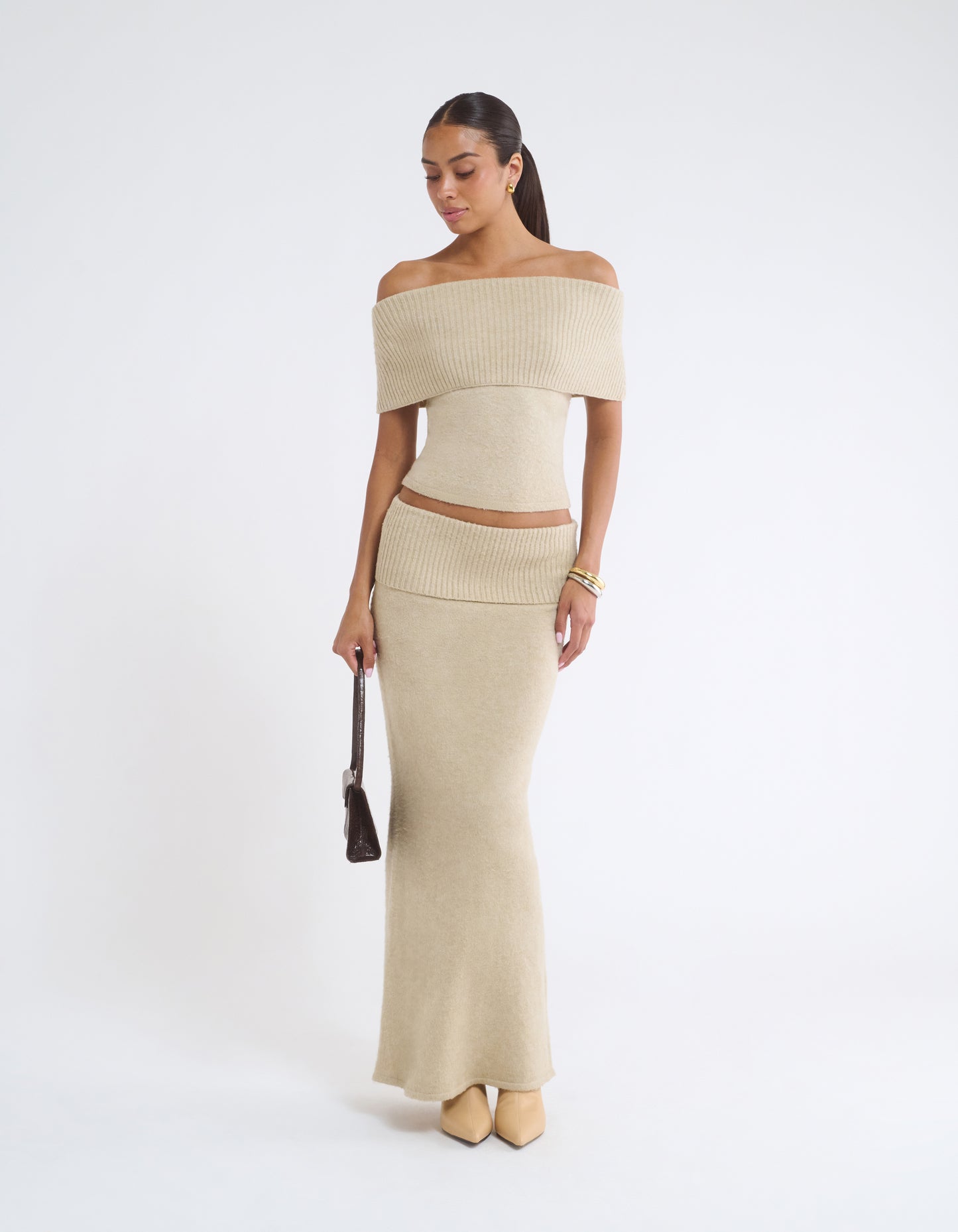 Fairfield Foldover Maxi Skirt | Latte