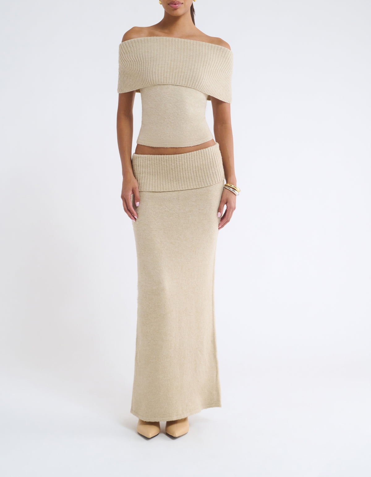 Fairfield Foldover Maxi Skirt | Latte