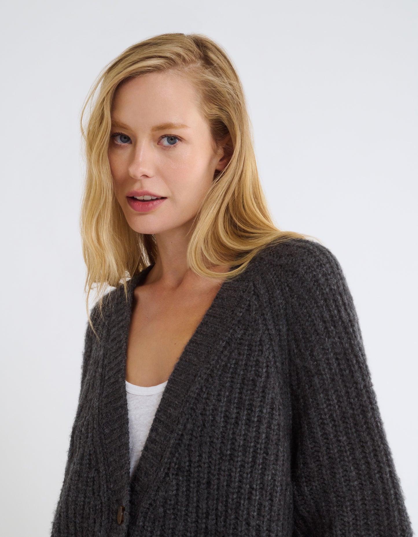 Fisherman Cardigan | Charcoal Heather Gray