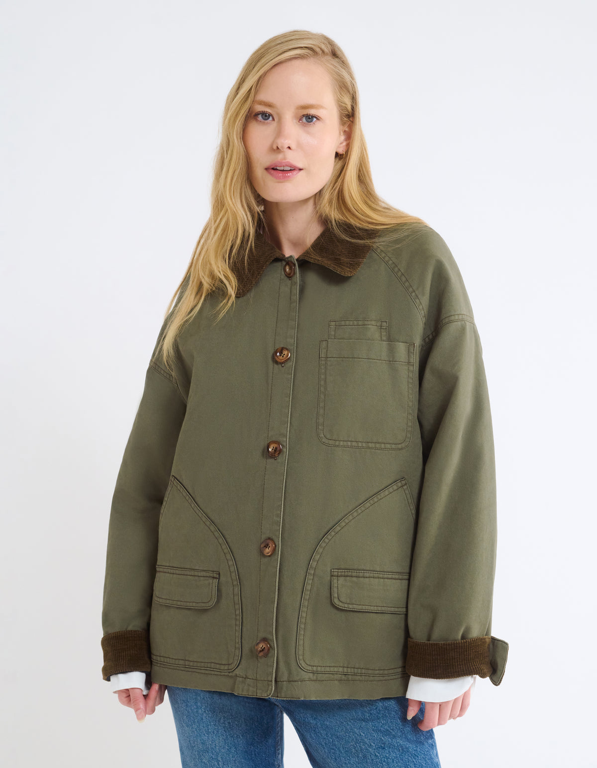 Homestead Barn Jacket with corduroy collar and sleeve trim