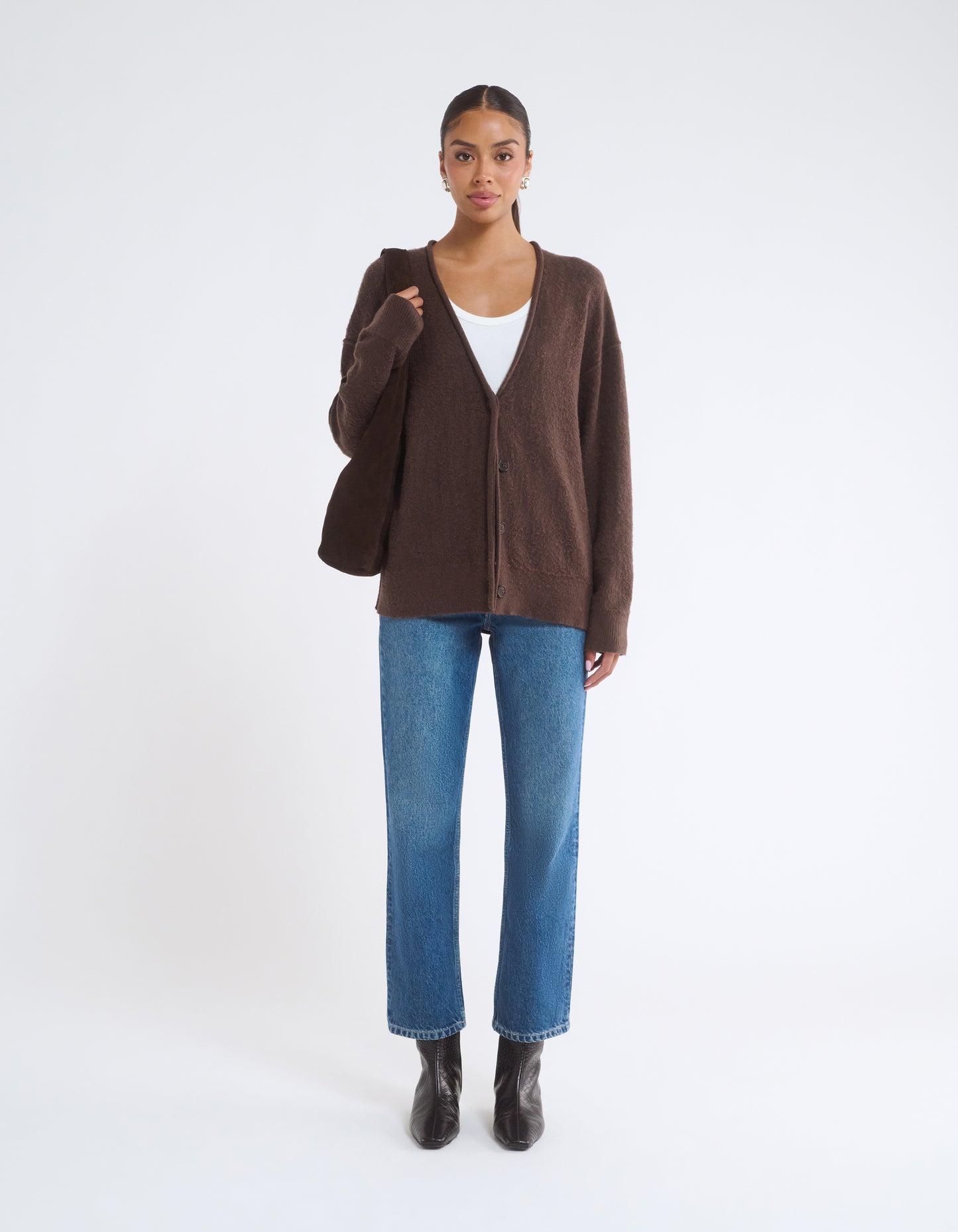 Longline Cardigan | Espresso