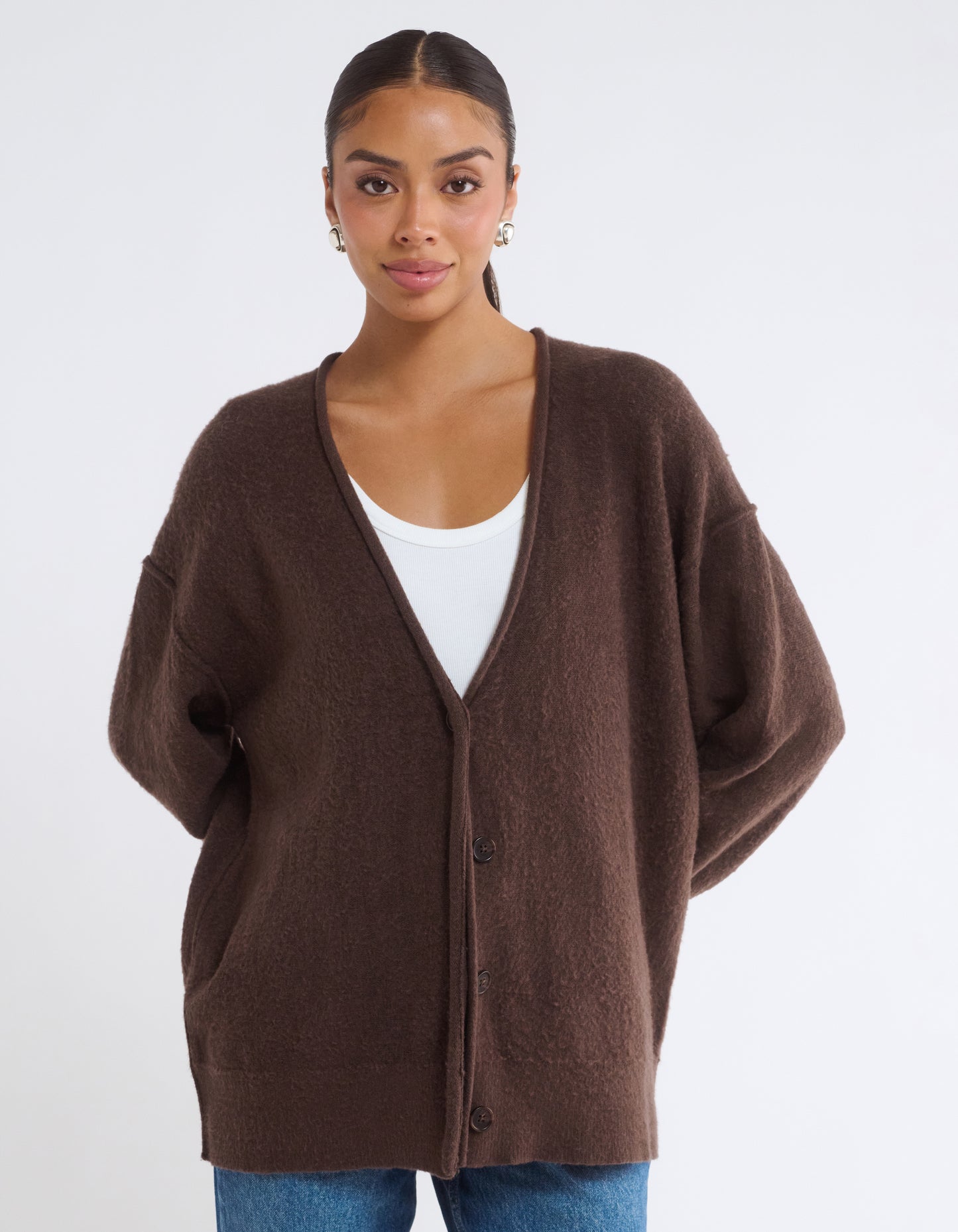 Longline Cardigan | Espresso