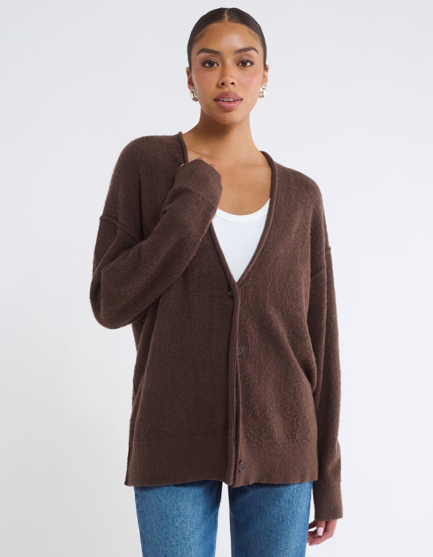 Longline Cardigan | Espresso