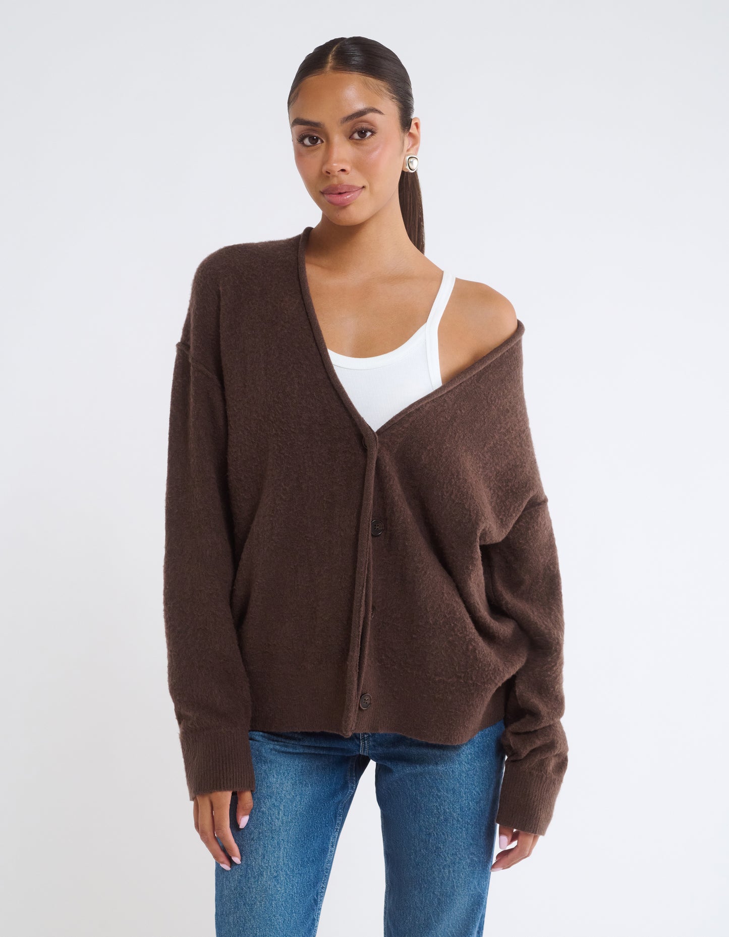 Longline Cardigan | Espresso