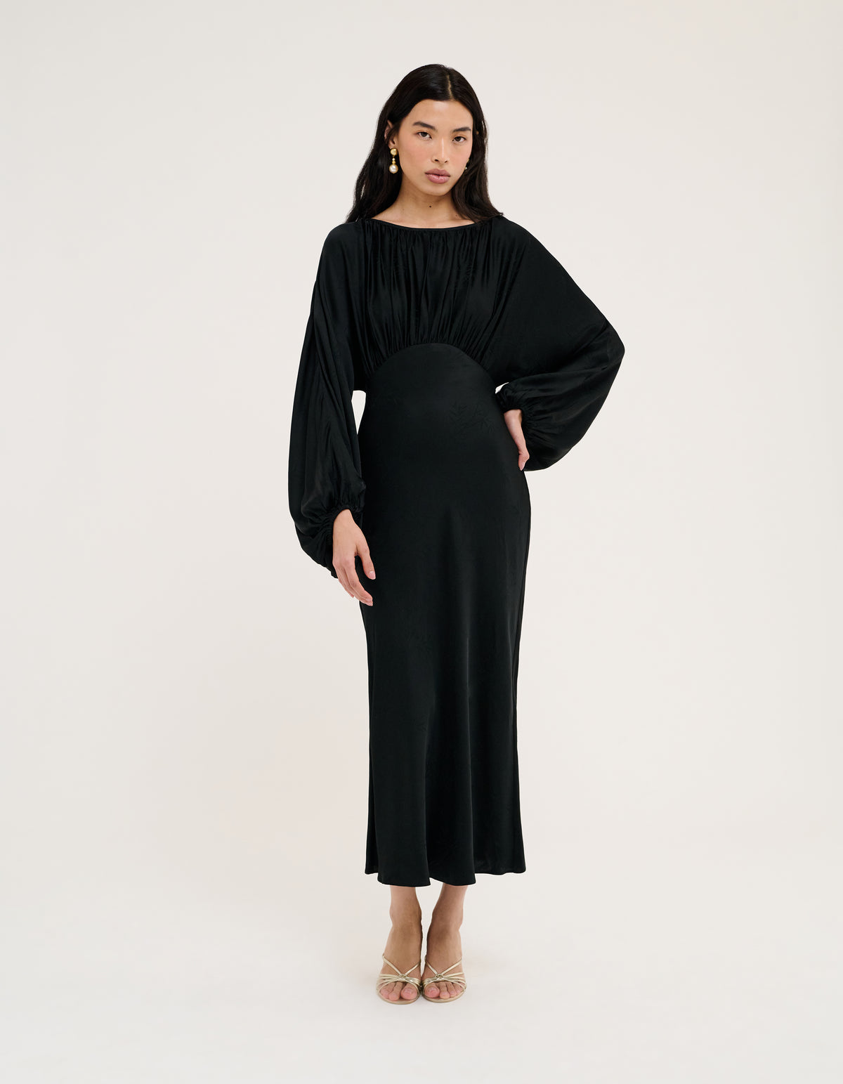 Memoire Midi Dress | Black Bamboo