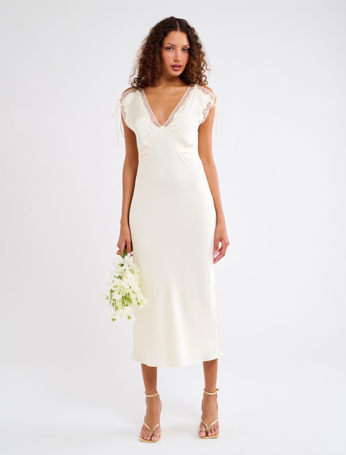 Monarch-Midi Dress-Cream