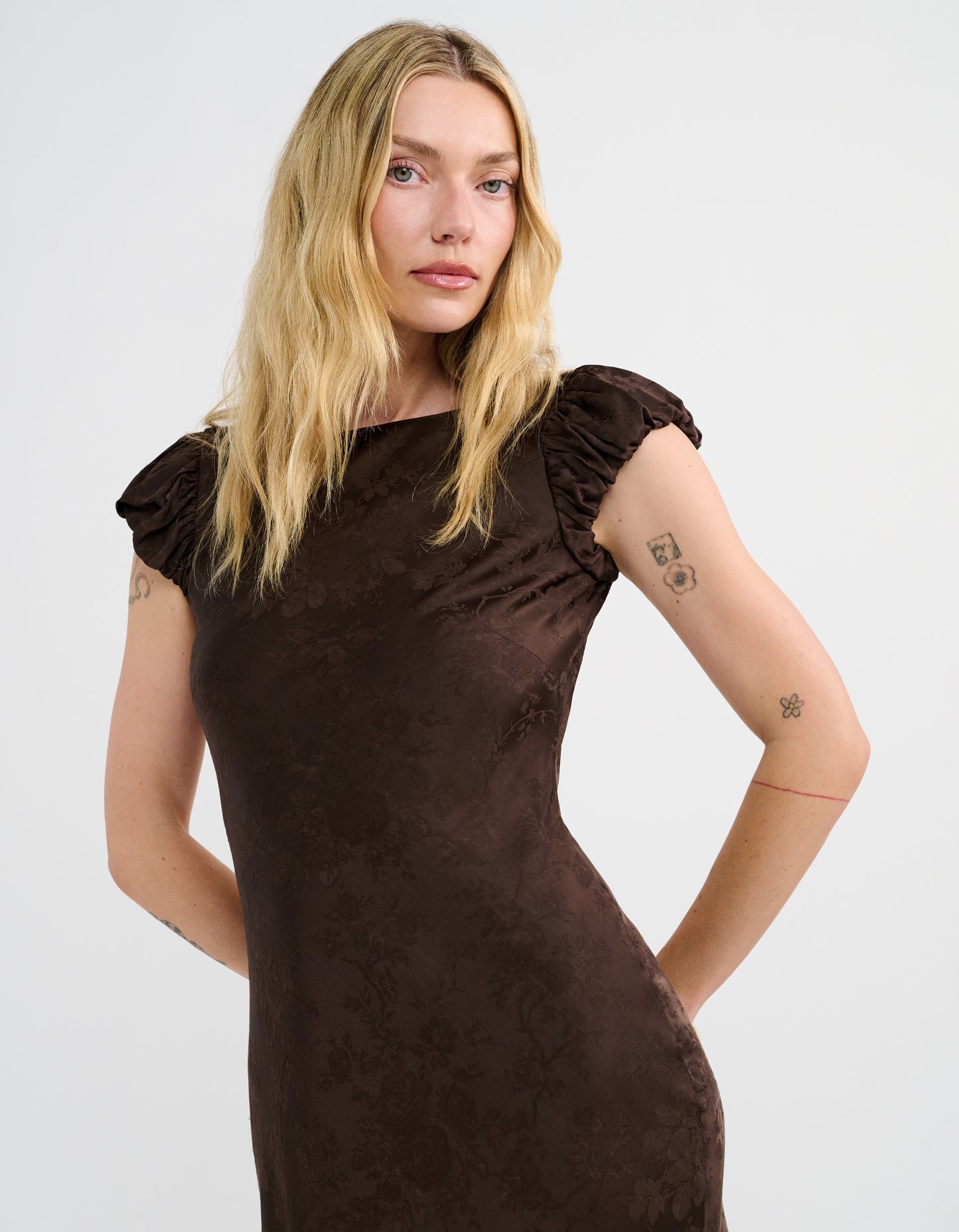 Moonlit Maxi Dress | Espresso Jacquard