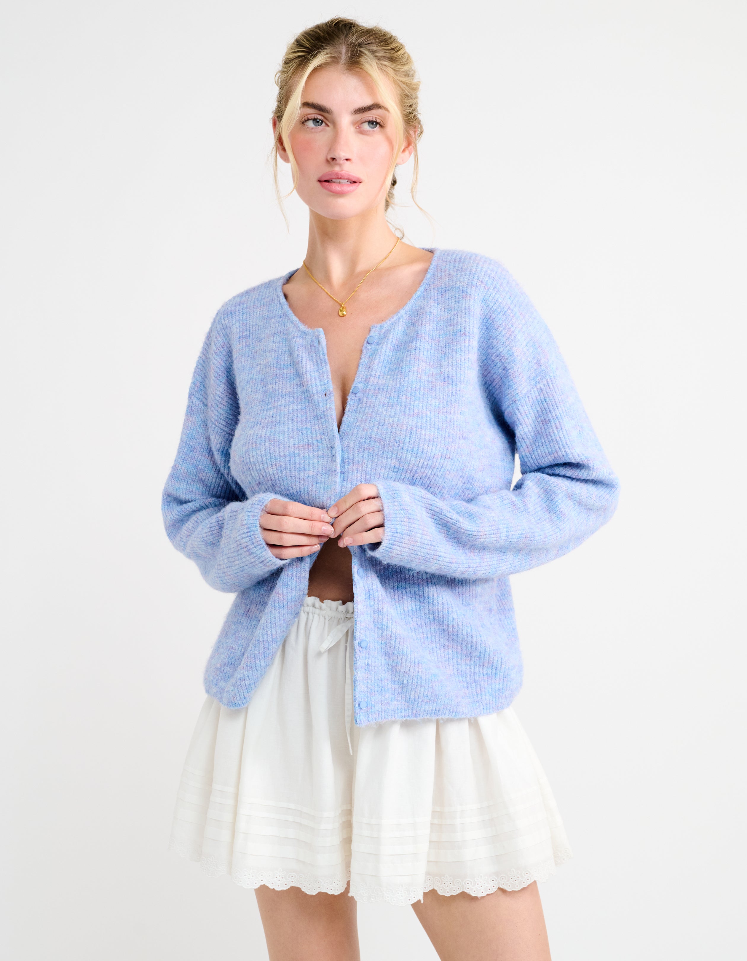 Newport Cardigan | Blue Heather – Rumored
