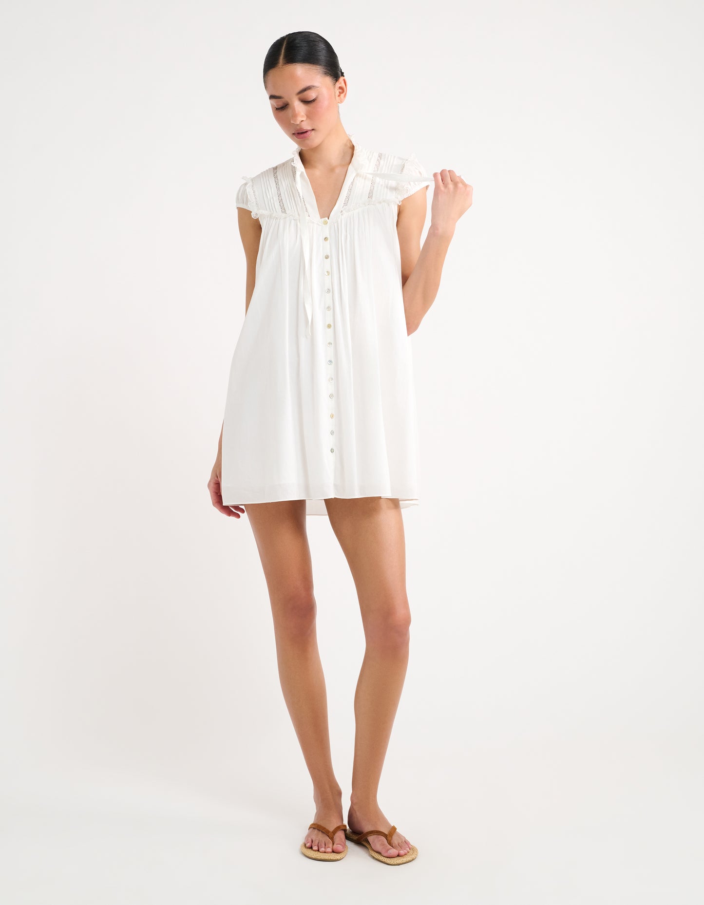 Olive Grove Mini Dress in White
