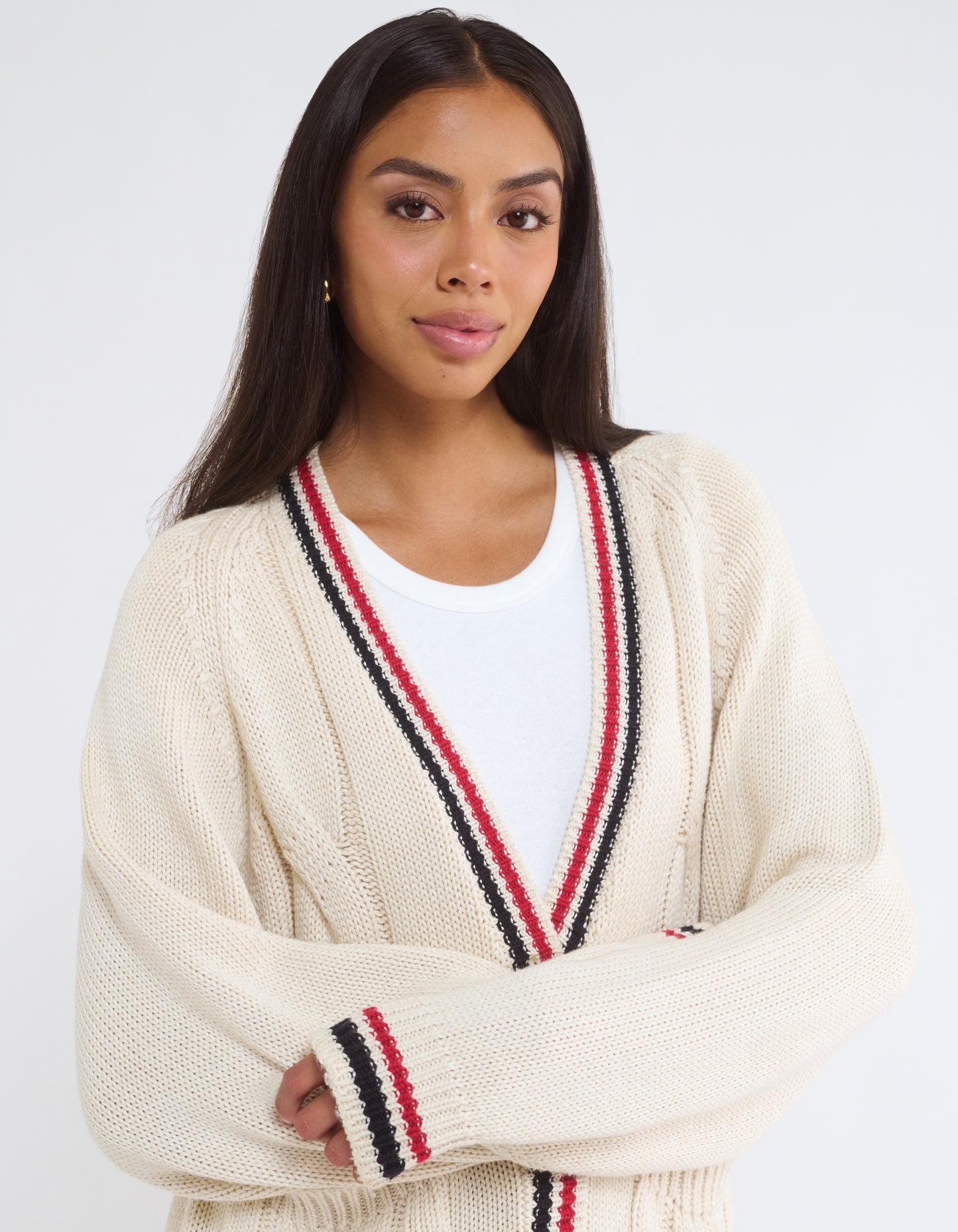 Scholar Cardigan | Cream Stripe