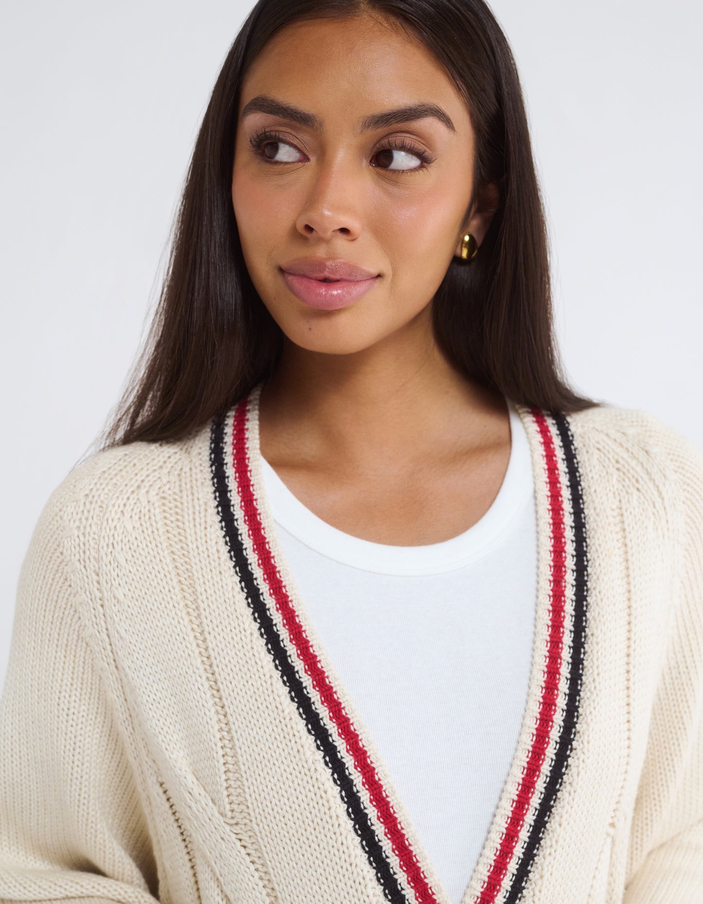 Scholar Cardigan | Cream Stripe