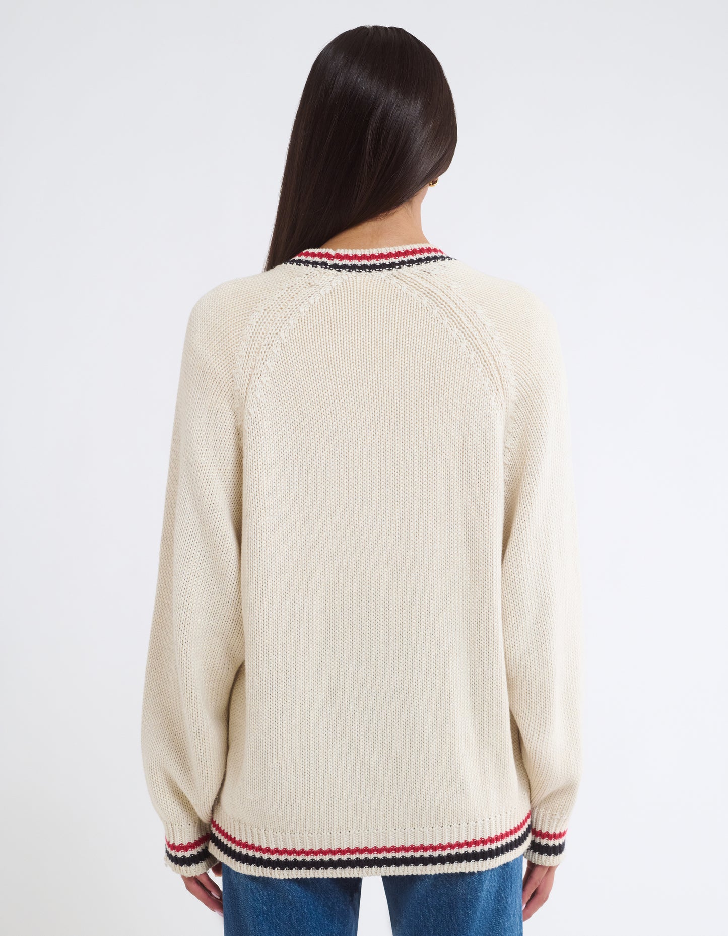 Scholar Cardigan | Cream Stripe