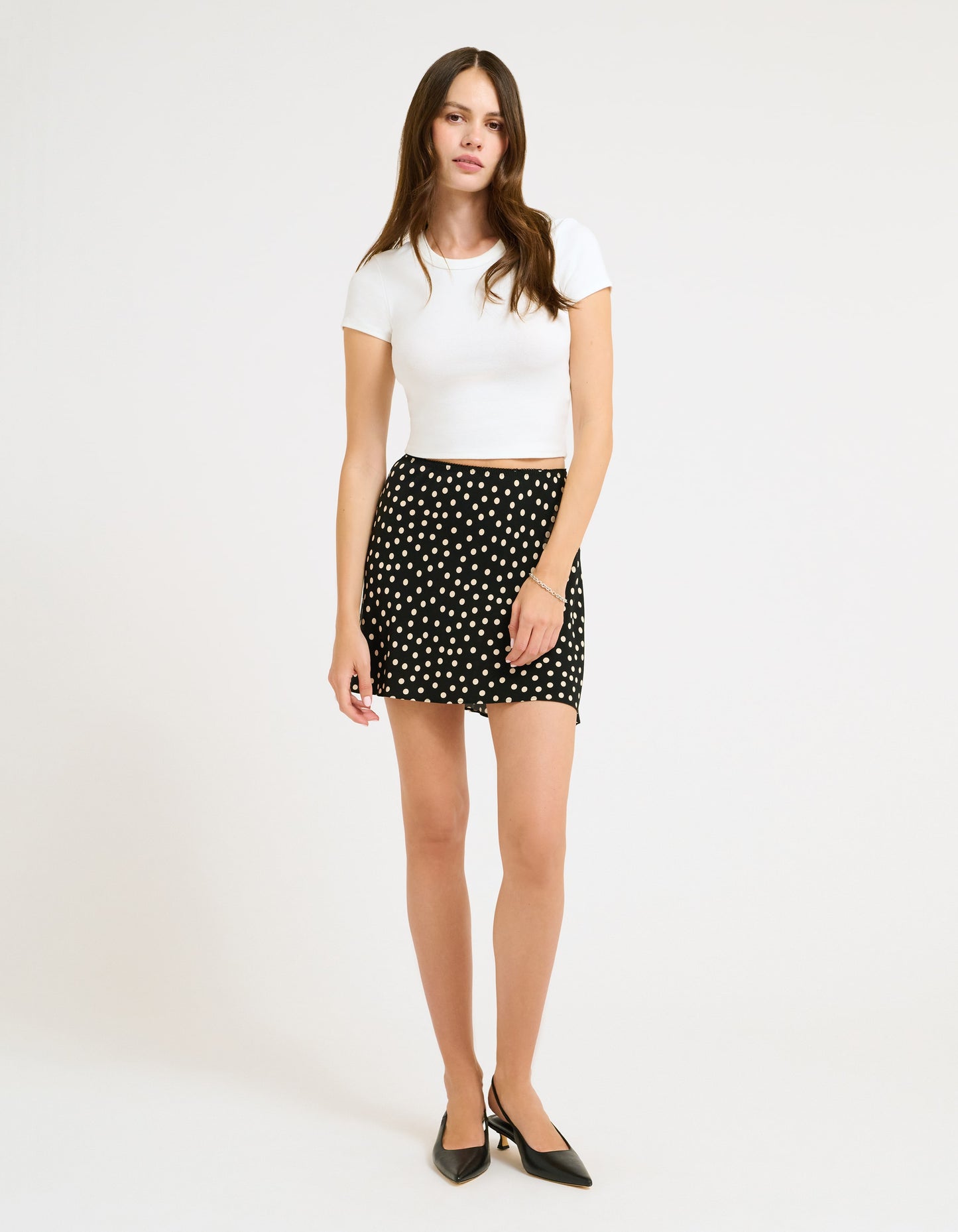 Silhouette Mini Skirt | Black Ditsy Dot