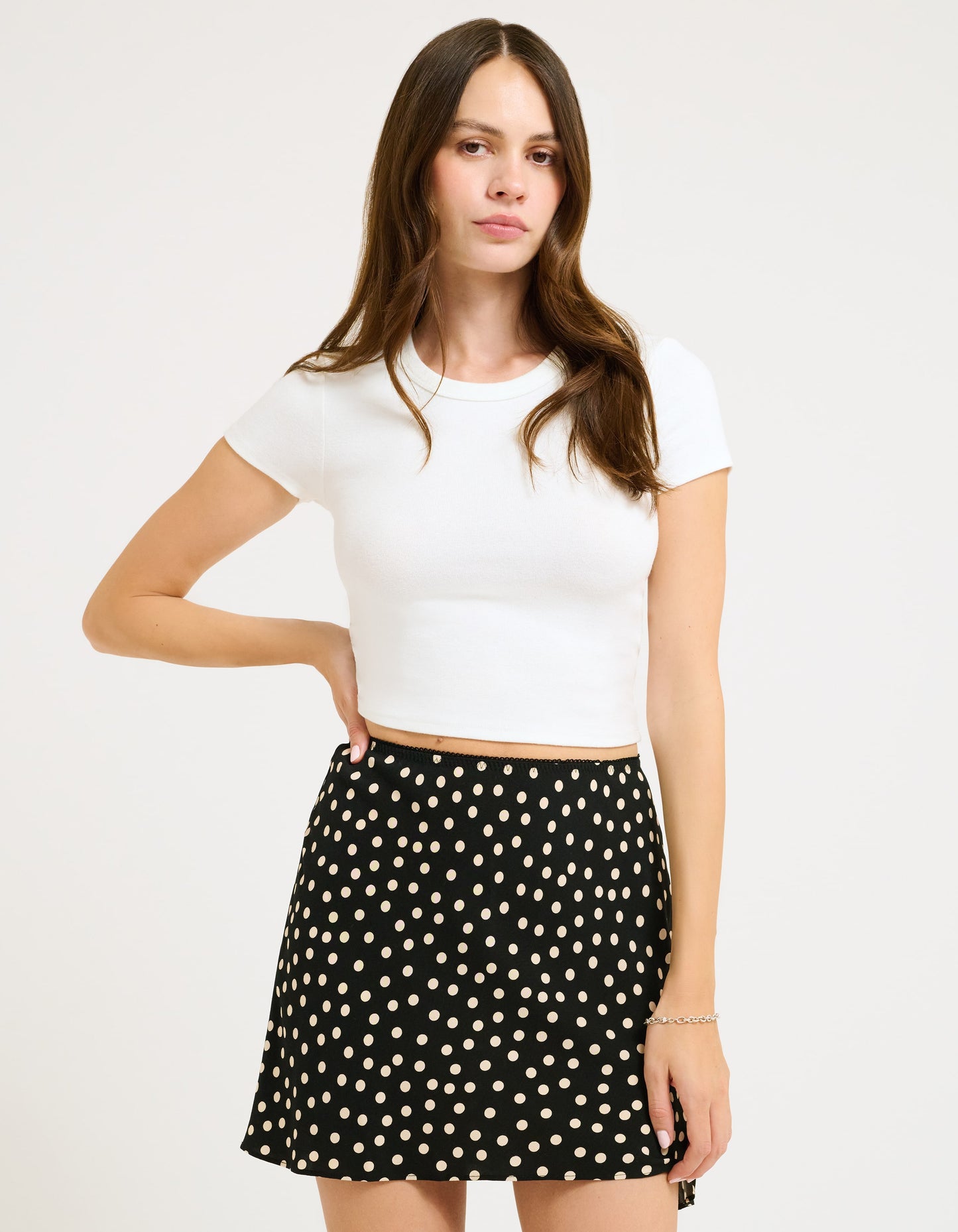 Silhouette Mini Skirt | Black Ditsy Dot