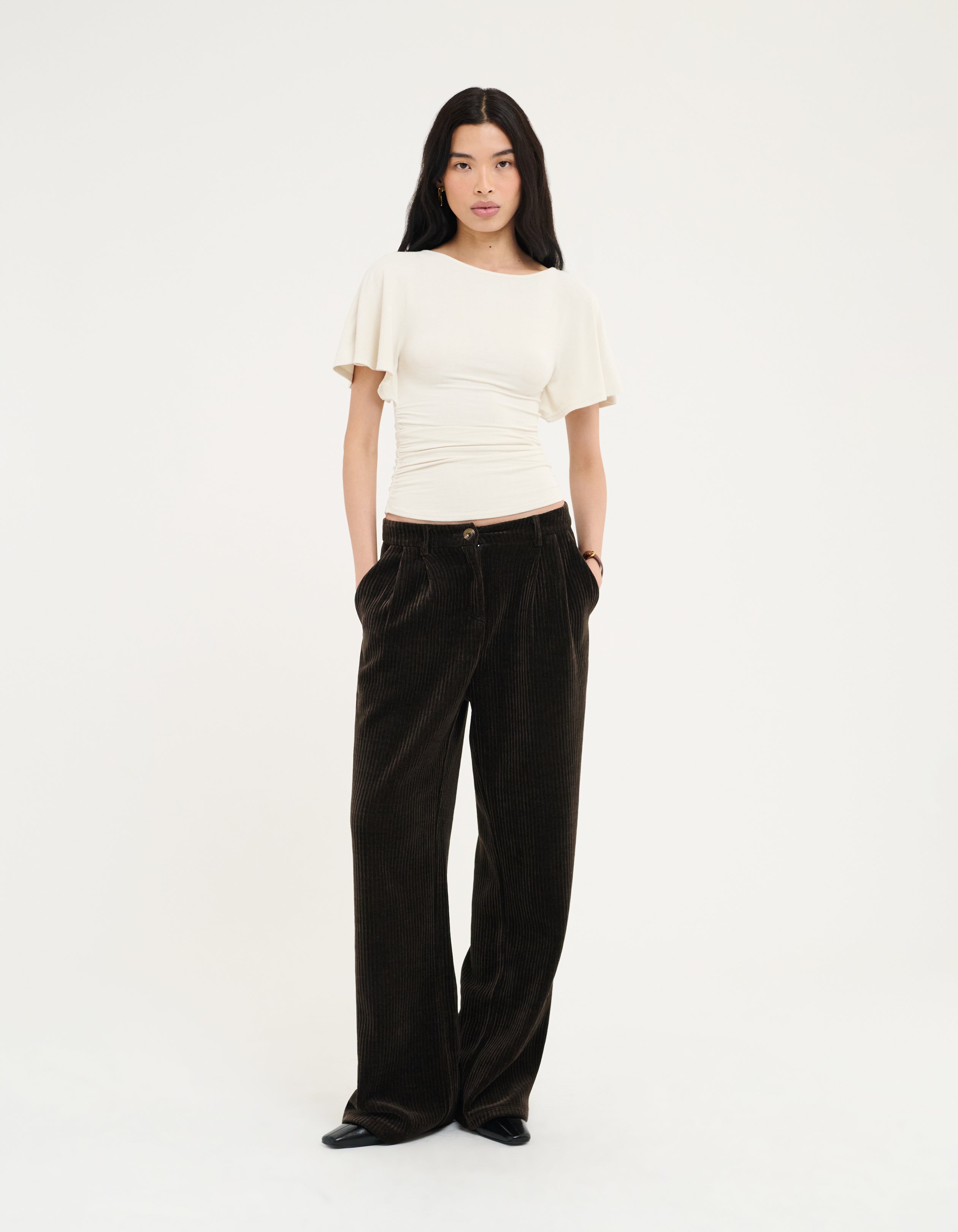 Simon Pant in Espresso Corduroy | Shop Women