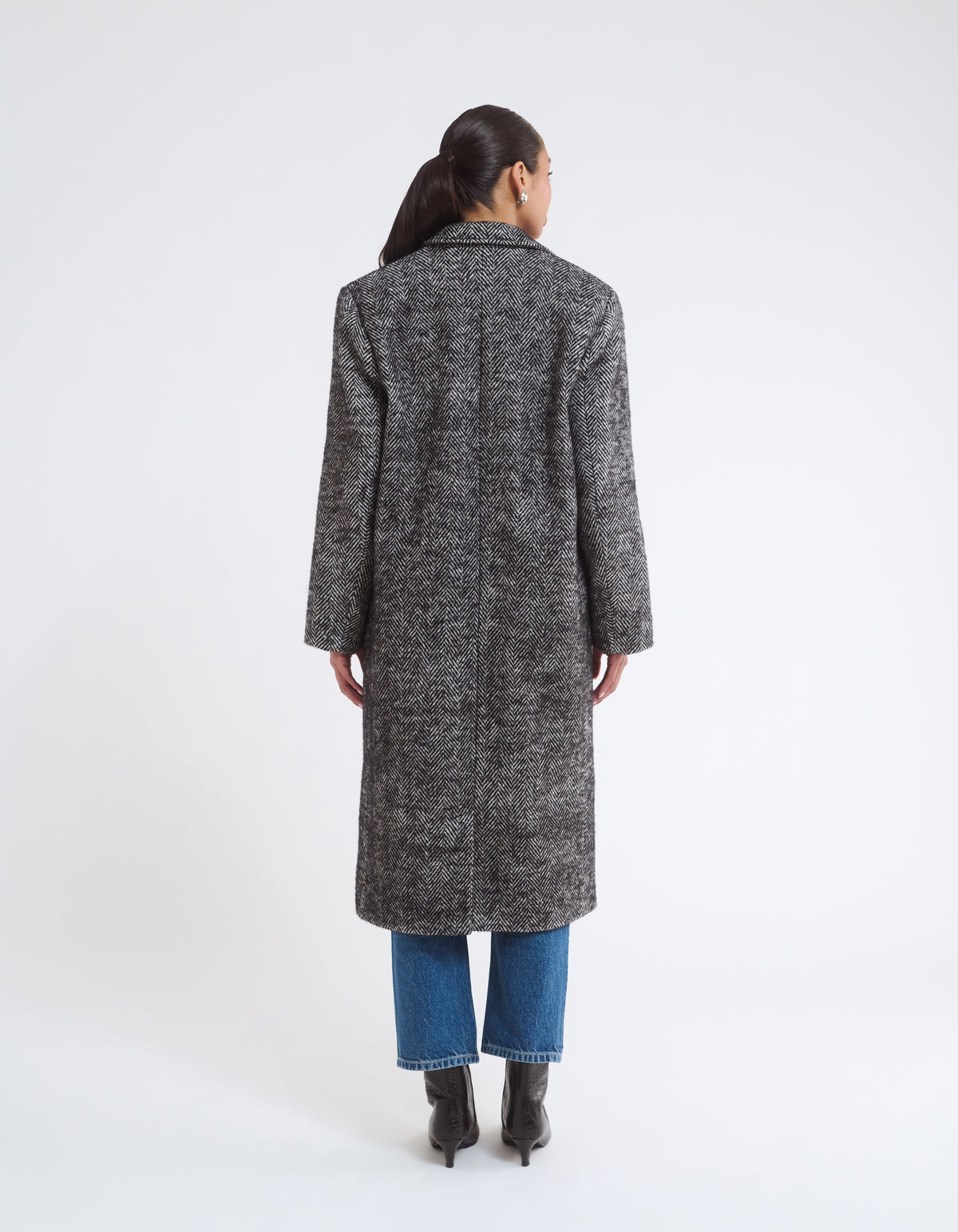 Sinatra Coat | Black Herringbone