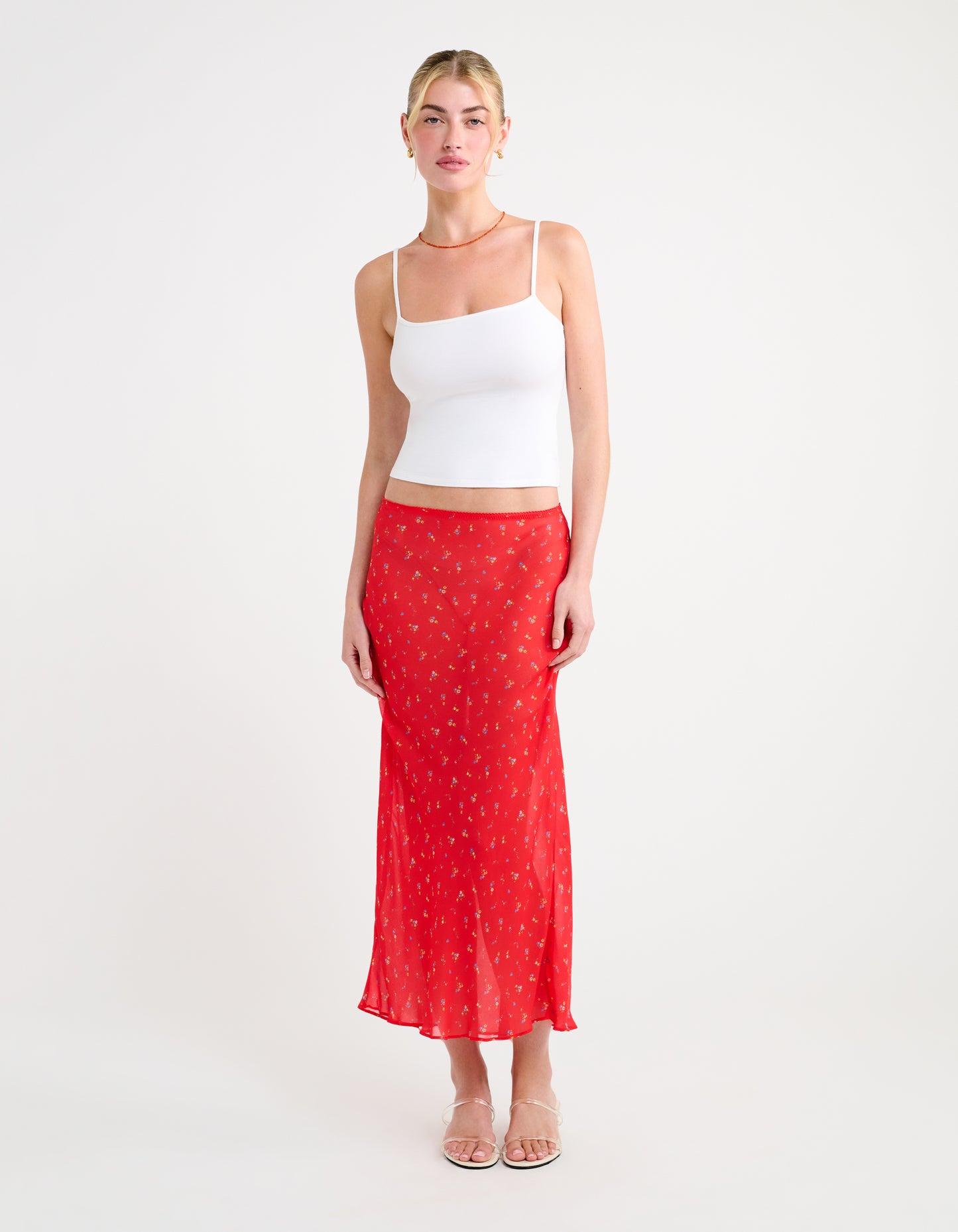 Stroll Midi Skirt | Coral Meadow