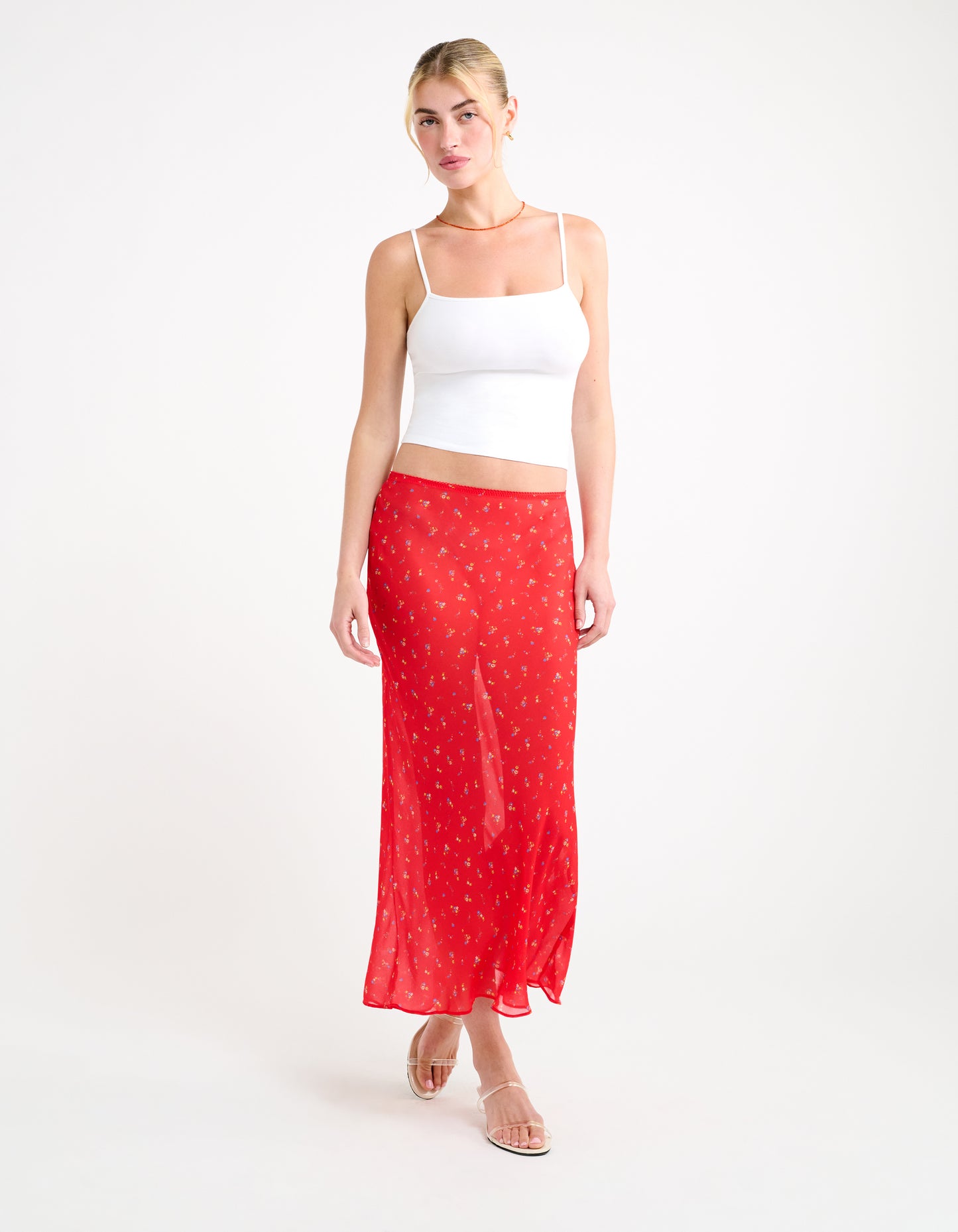 Stroll Midi Skirt | Coral Meadow