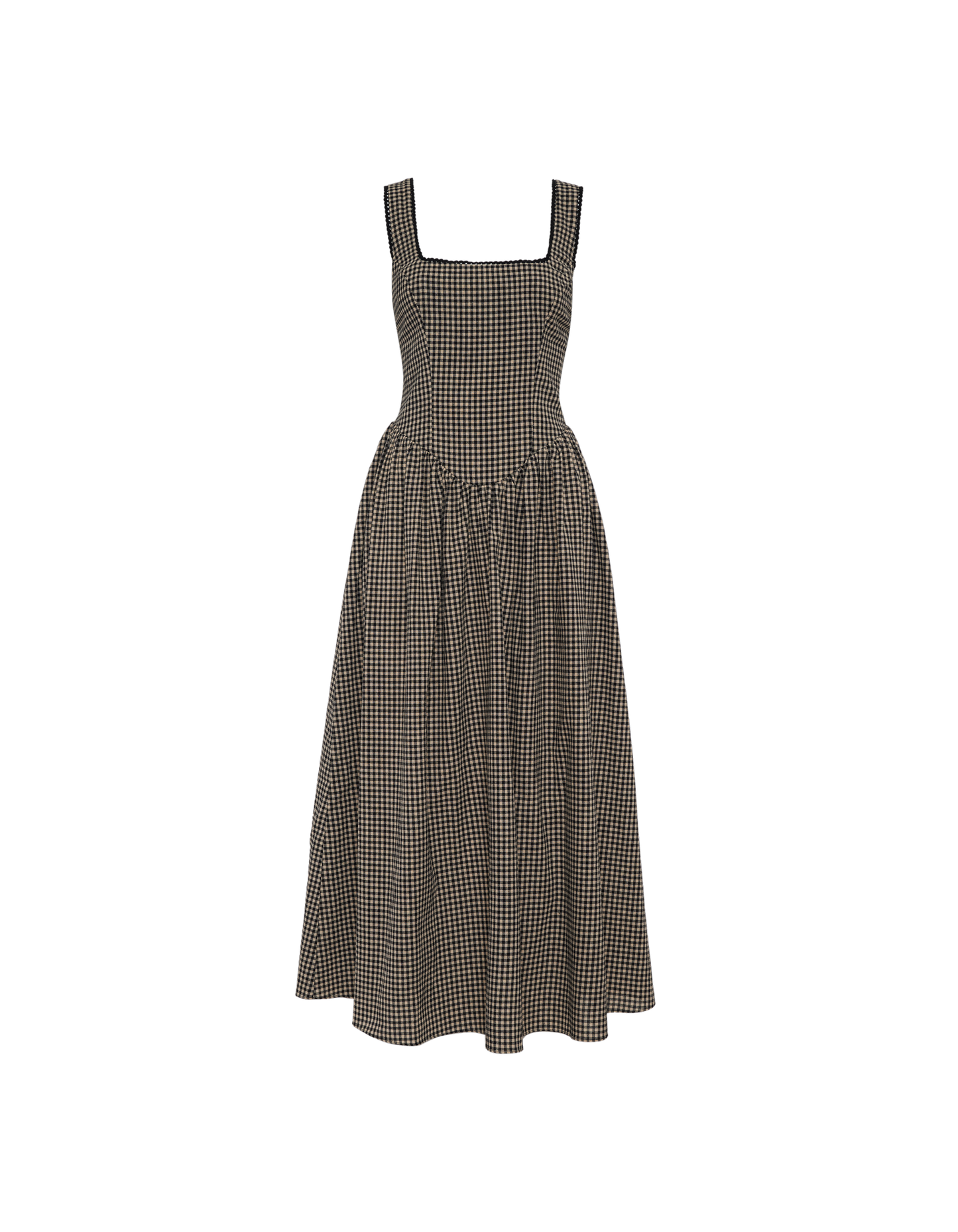 Toulouse Midi Dress | Black Gingham