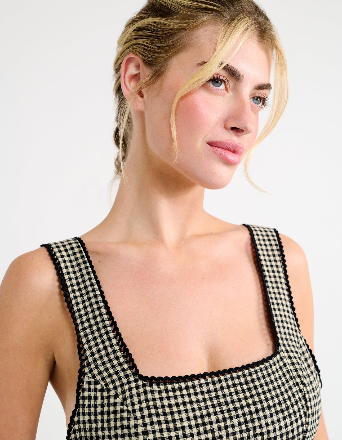 Toulouse Midi Dress | Black Gingham