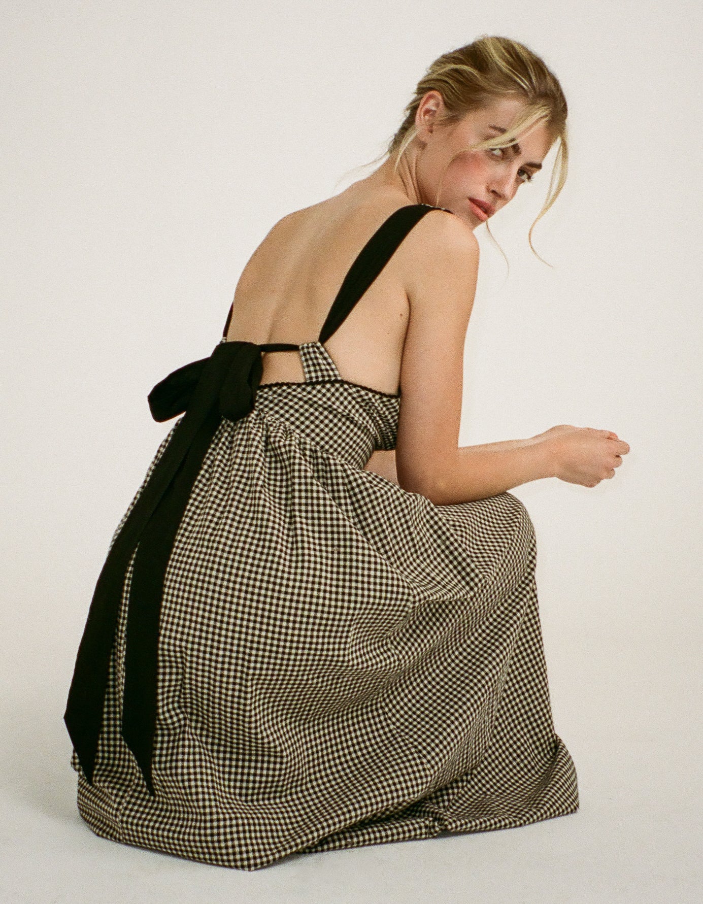 Toulouse Midi Dress | Black Gingham