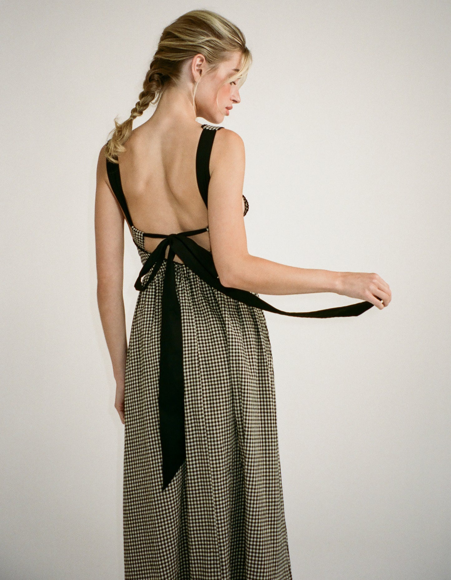 Toulouse Midi Dress | Black Gingham