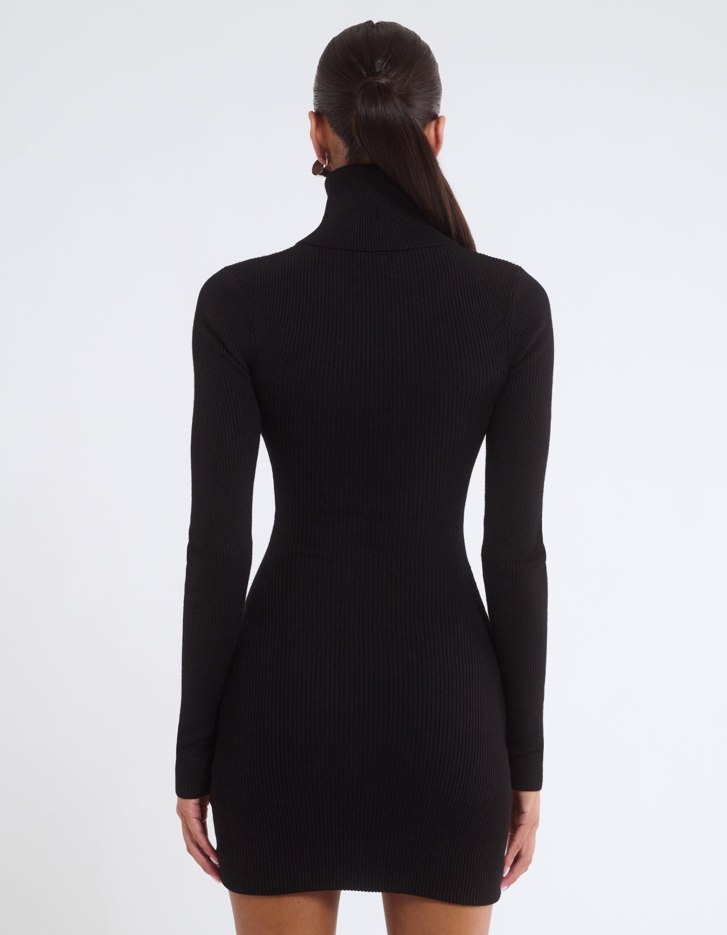 Turtleneck Mini Dress | Black
