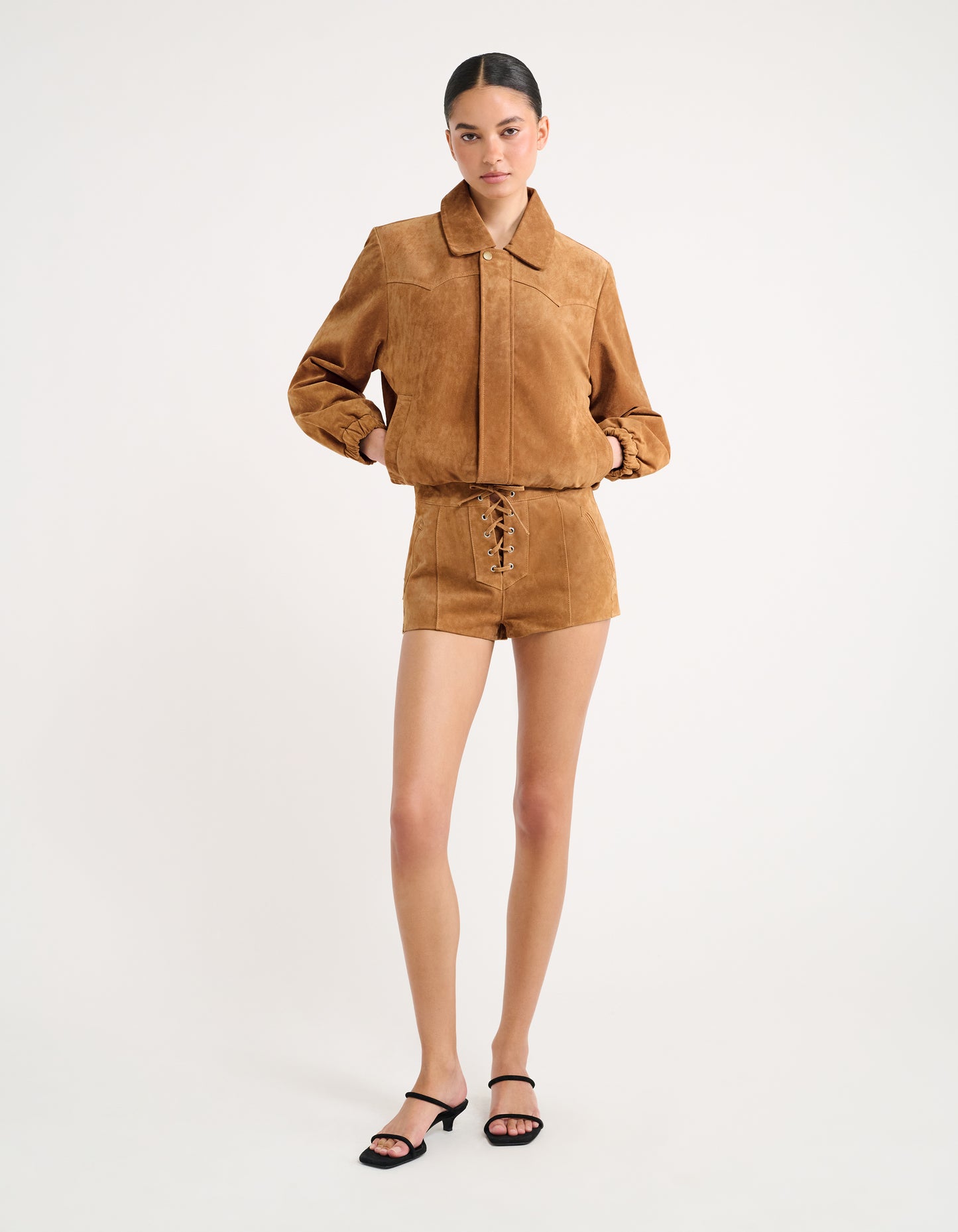 Preston Bomber in Saddle Suede