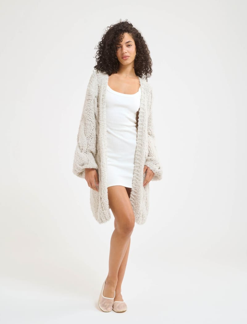 Aspen Cardigan | White Smoke - Cardigan