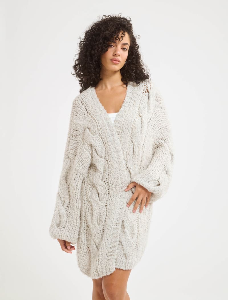 Aspen Cardigan | White Smoke - Cardigan
