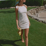 Coastal Mini Dress | White Linen - Mini Dress