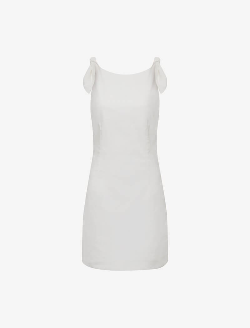 Coastal Mini Dress | White Linen - Mini Dress