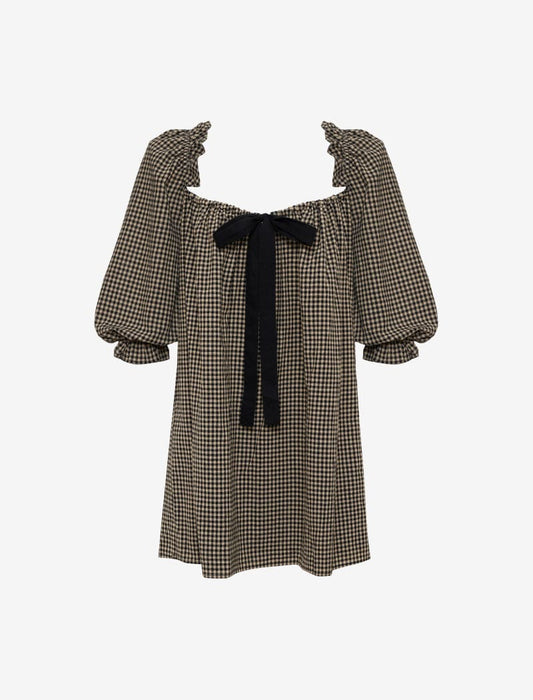Darling Mini Dress | Black Gingham