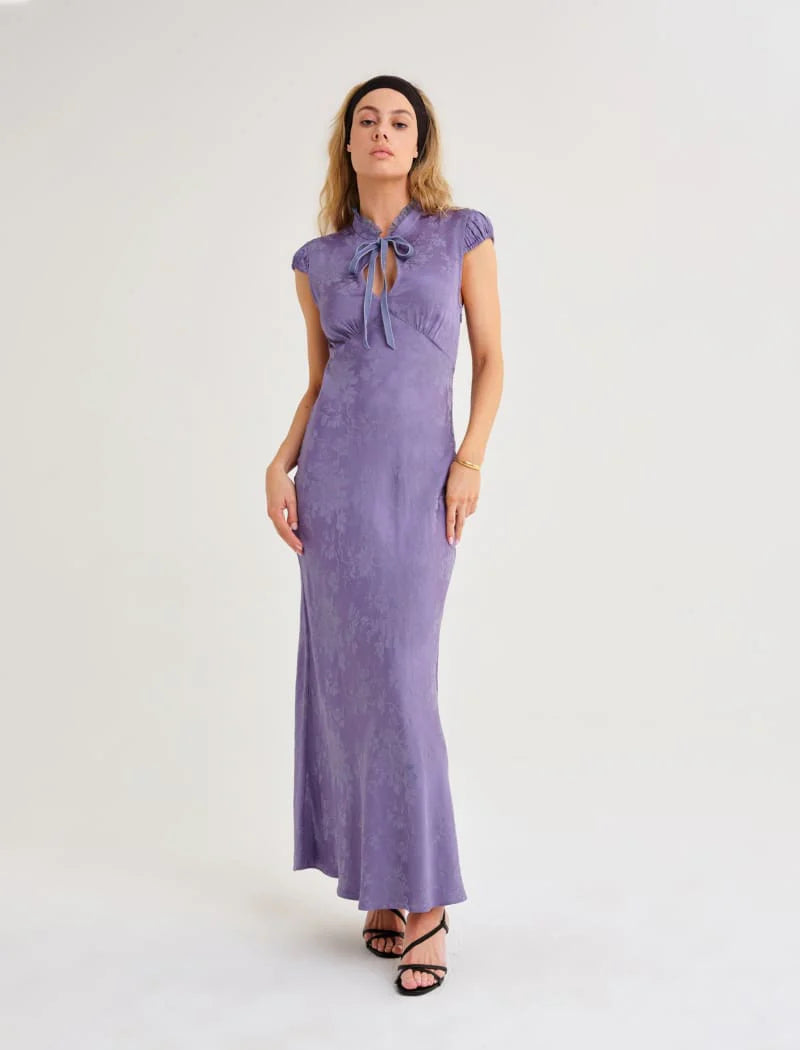 Portofino Maxi Dress | Indigo Jacquard
