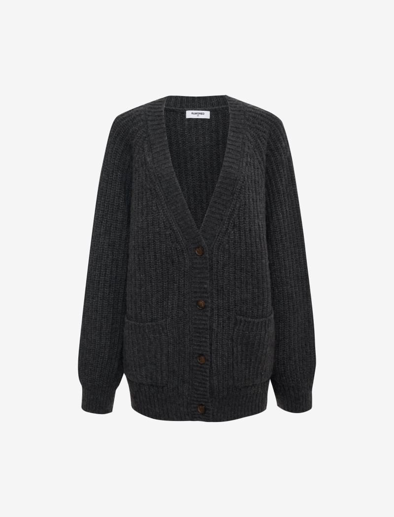 Fisherman Cardigan | Charcoal Heather Grey