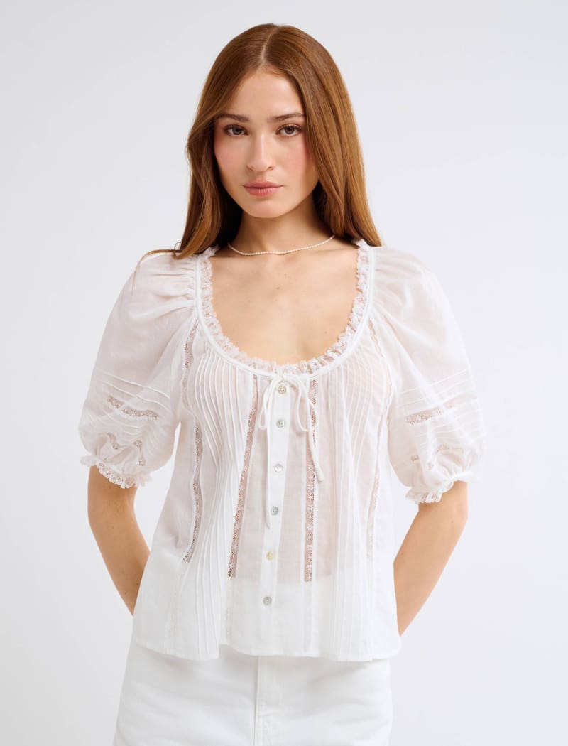 Prairie Top | White - Blouse