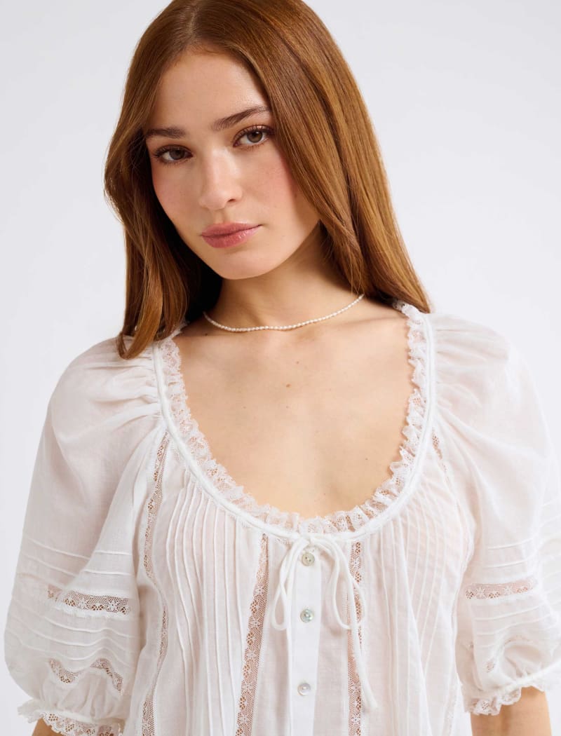 Prairie Top | White - Blouse