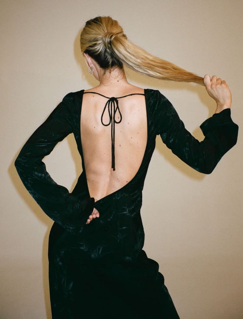 Sweet Talker Maxi Dress | Black Jacquard - Maxi Dress