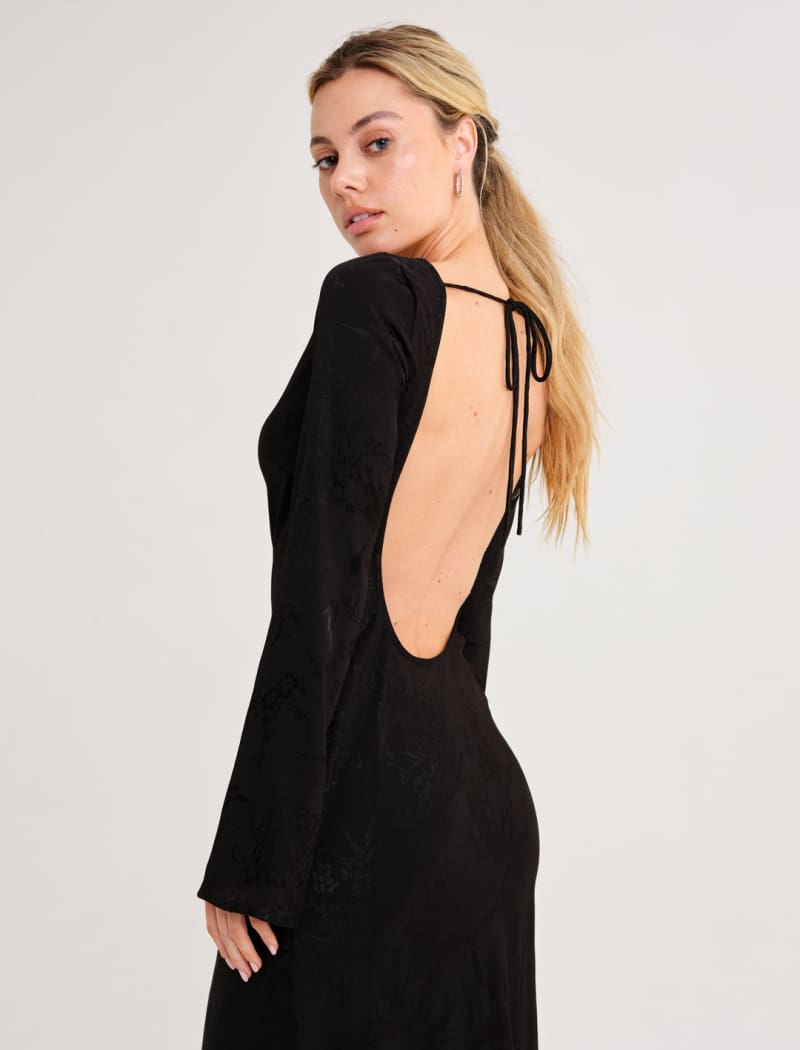 Sweet Talker Maxi Dress | Black Jacquard - Maxi Dress