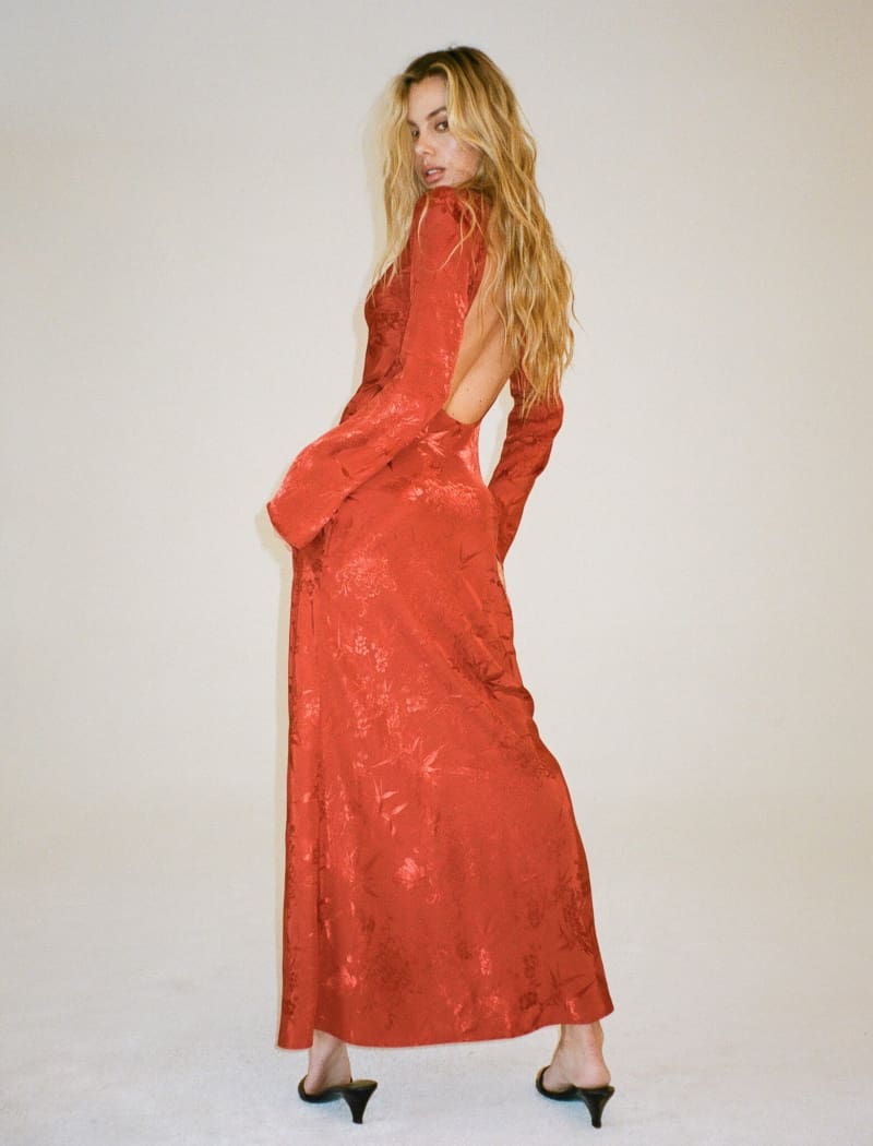 Sweet Talker Maxi Dress | Cinnamon Jacquard - Maxi Dress