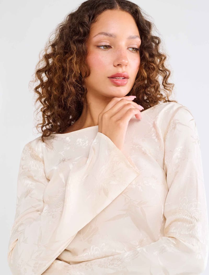 Sweet Talker Maxi Dress | Ivory Jacquard - Maxi Dress