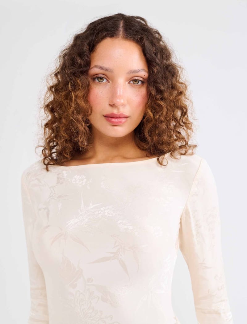 Sweet Talker Maxi Dress | Ivory Jacquard - Maxi Dress