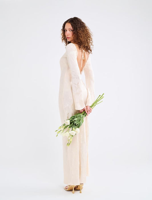 Sweet Talker Maxi Dress | Ivory Jacquard - Maxi Dress